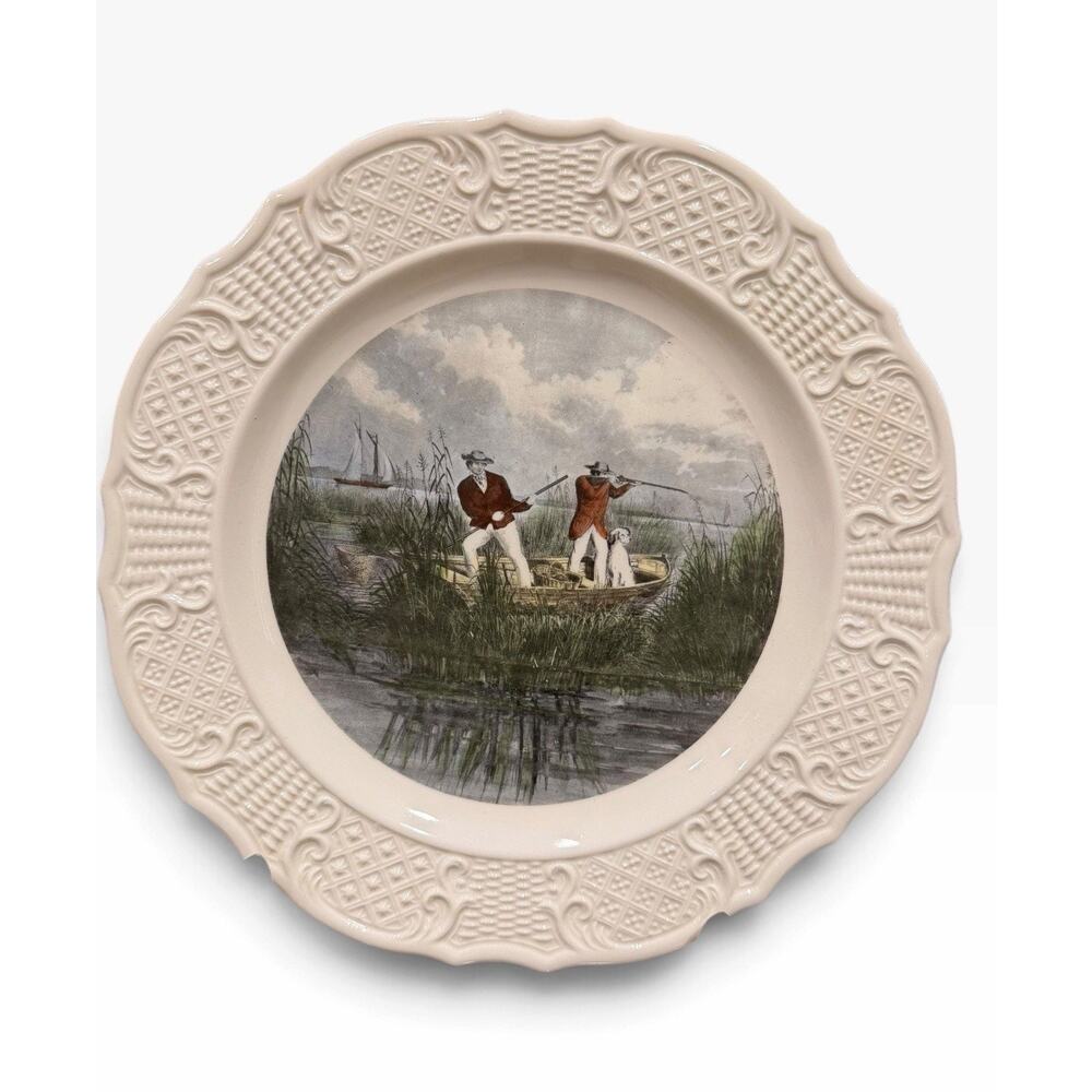 RAIL SHOOTING Plate Sun Glo Studios Currier & Ives Reproduction Americana Series